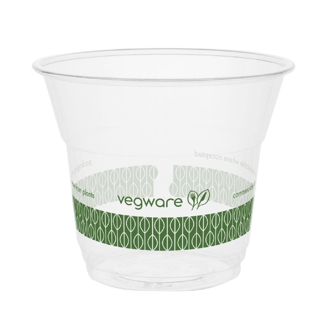 Vegware Slim Cold Cups Green Band PLA 76-Series 142ml 2000 Pack (JK374)