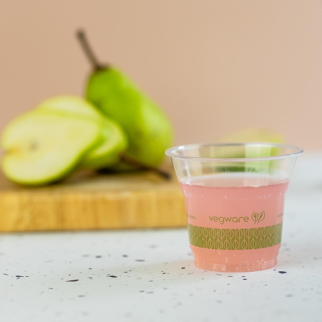 Vegware Slim Cold Cups Green Band PLA 76-Series 142ml 2000 Pack (JK374)