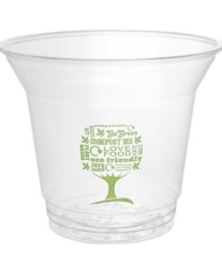 Vegware Slim Cold Cups Green Tree PLA 96-Series 256ml 1000 Pack (JK375)