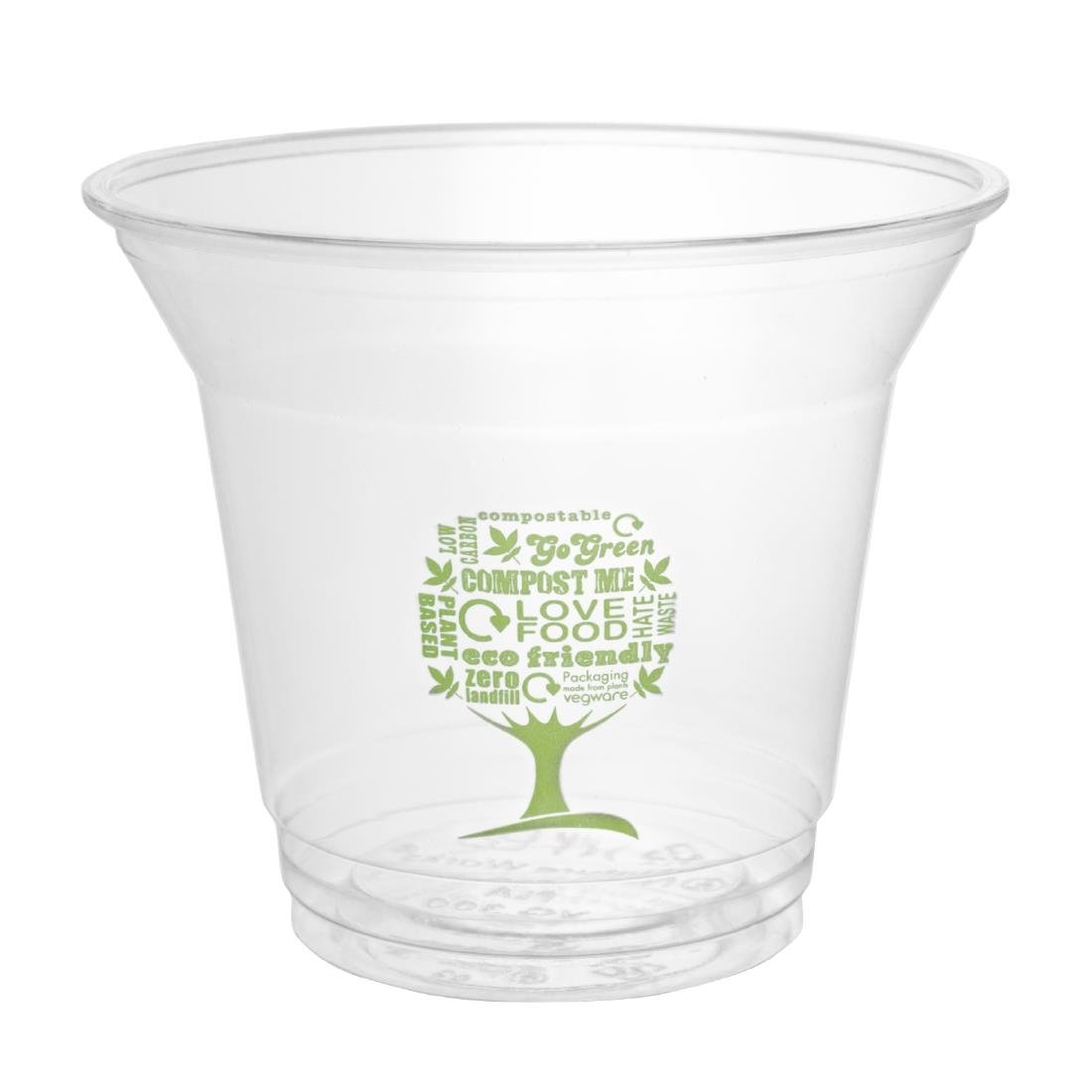 Vegware Slim Cold Cups Green Tree PLA 96-Series 256ml 1000 Pack (JK375)