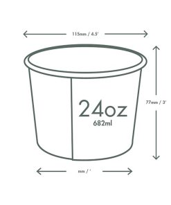 Vegware Soup Containers Green Tree 115-Series 682ml 500 Pack (JK377)