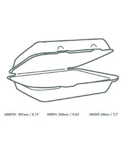 Vegware Nourish Moulded Fibre Lunch Boxes 9x8 200 Pack (JK380)