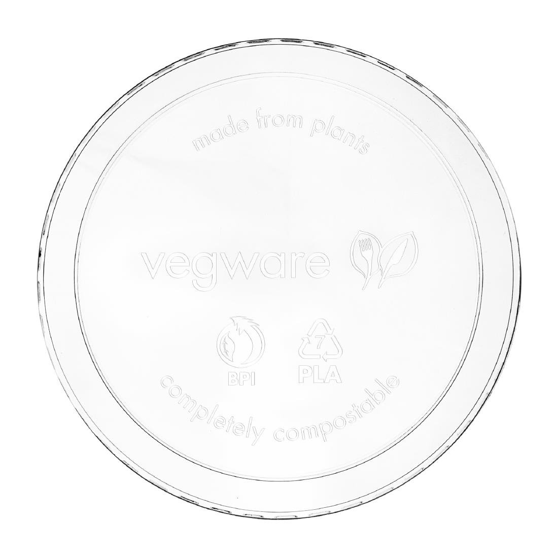 Vegware Round PLA Deli Pot Lids - Fits 8-32oz Pots 500 Pack (JK381)