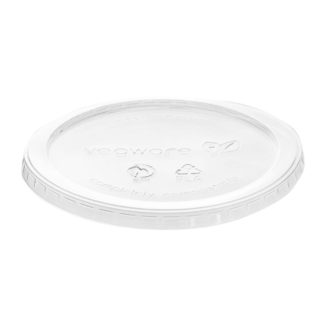 Vegware Round PLA Deli Pot Lids - Fits 8-32oz Pots 500 Pack (JK381)