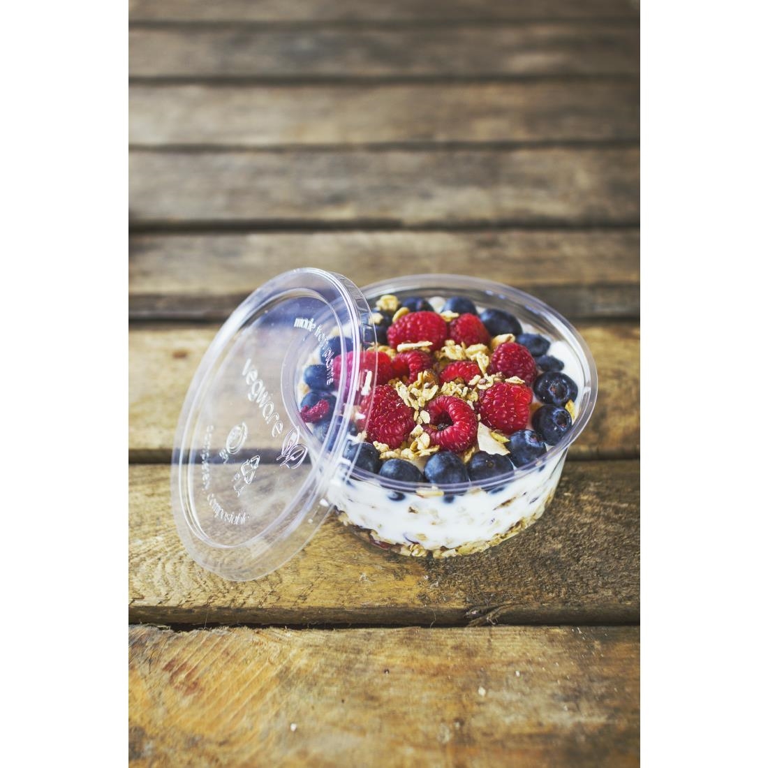 Vegware Round PLA Deli Pot Lids - Fits 8-32oz Pots 500 Pack (JK381)