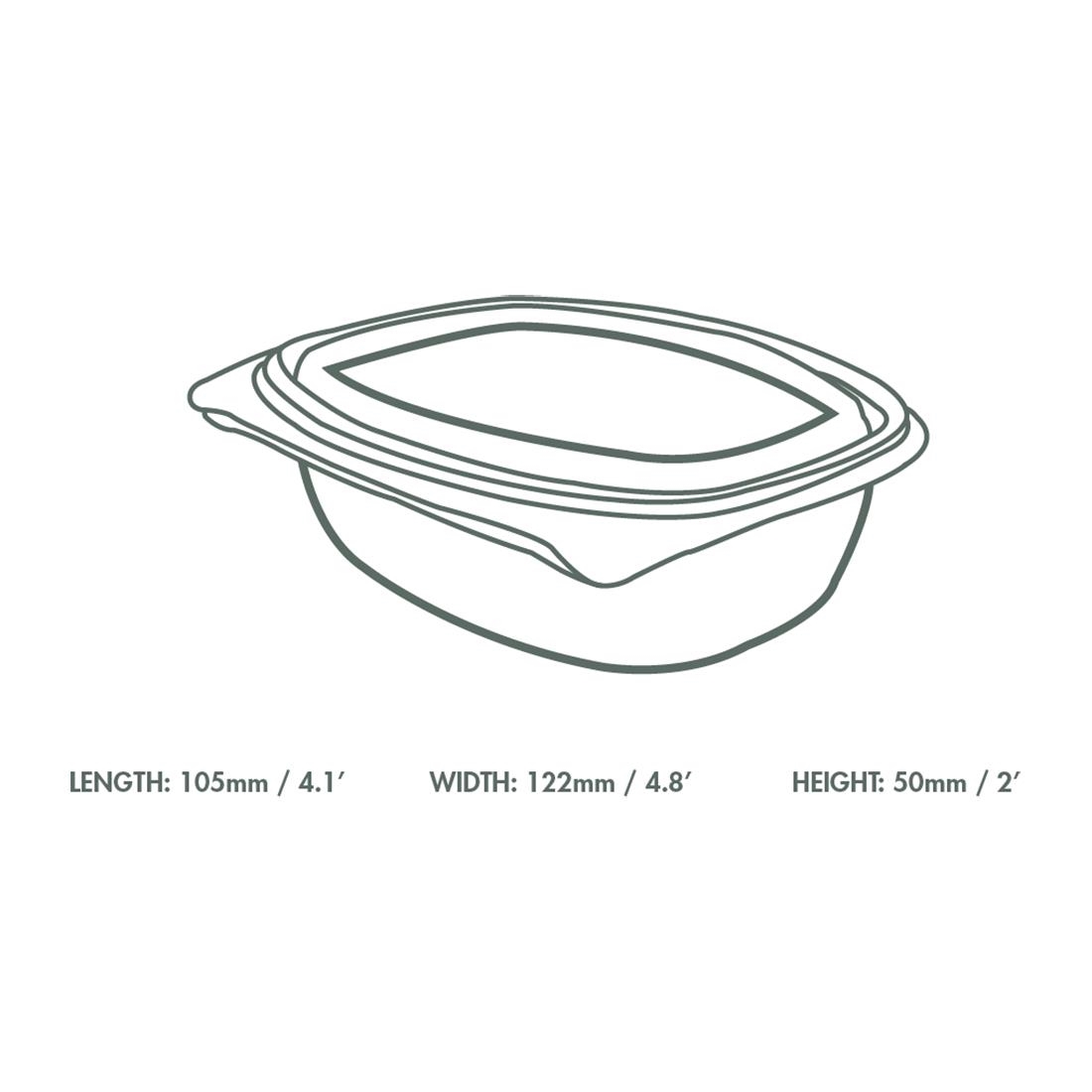 Vegware PLA Hinged Deli Containers 8oz 300 Pack (JK382)