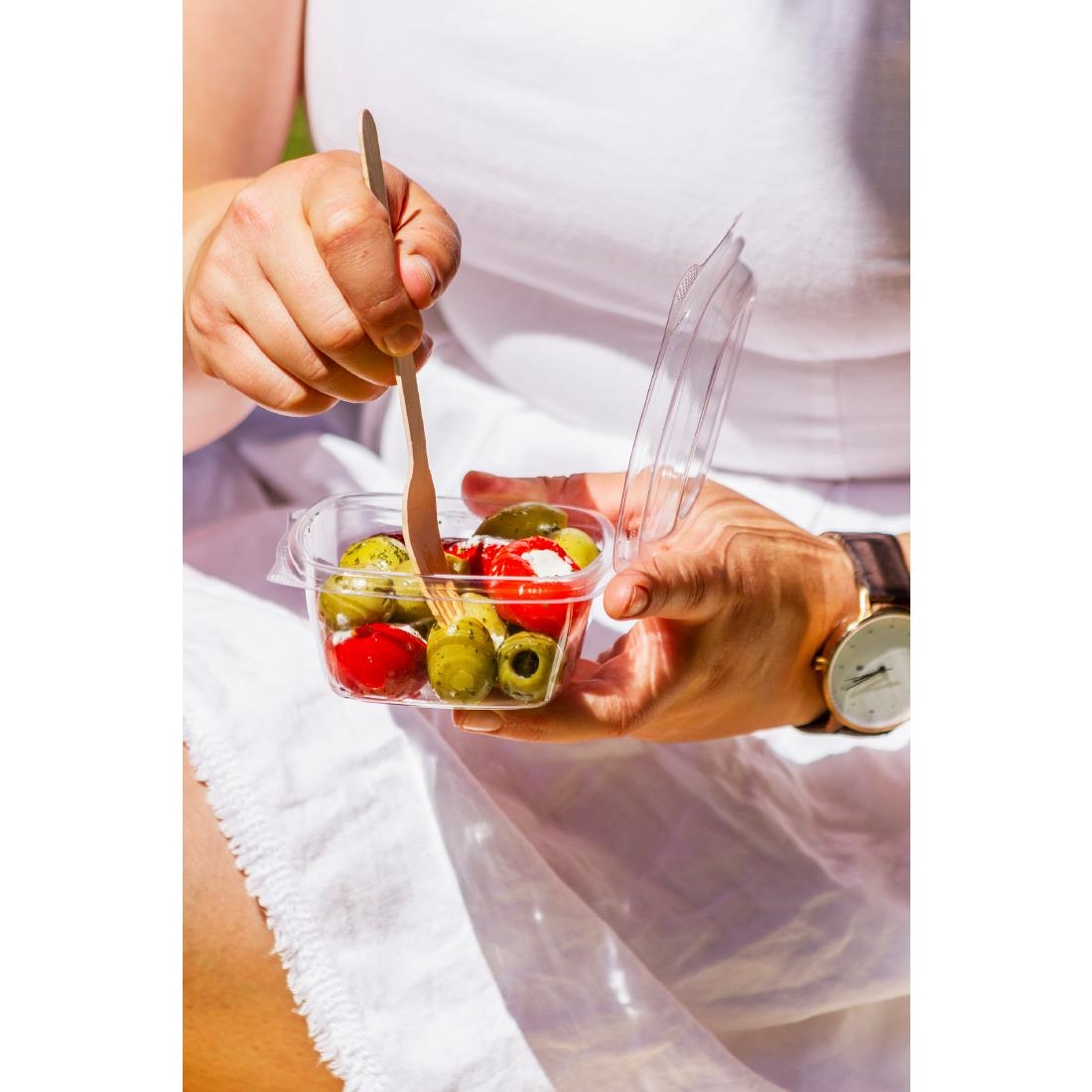 Vegware PLA Hinged Deli Containers 8oz 300 Pack (JK382)