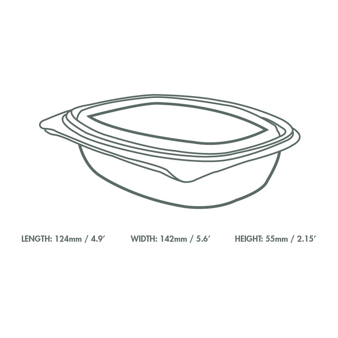 Vegware PLA Hinged Deli Containers 12oz 300 Pack (JK383)