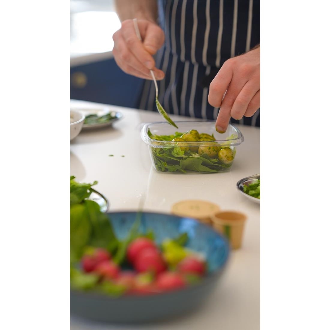 Vegware PLA Hinged Deli Containers 12oz 300 Pack (JK383)