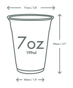 Vegware PLA Water Cups 199ml 2000 Pack (JK384)