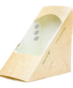 Vegware Deepfill Sandwich Wedges Kraft 75mm 500 Pack (JK385)