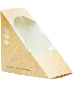 Vegware Deepfill Sandwich Wedges Kraft 75mm 500 Pack (JK385)