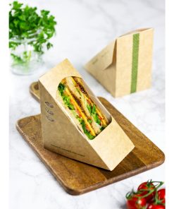 Vegware Deepfill Sandwich Wedges Kraft 75mm 500 Pack (JK385)