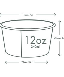 Vegware Soup Containers Green Tree 115-Series 340ml 500 Pack (JK427)