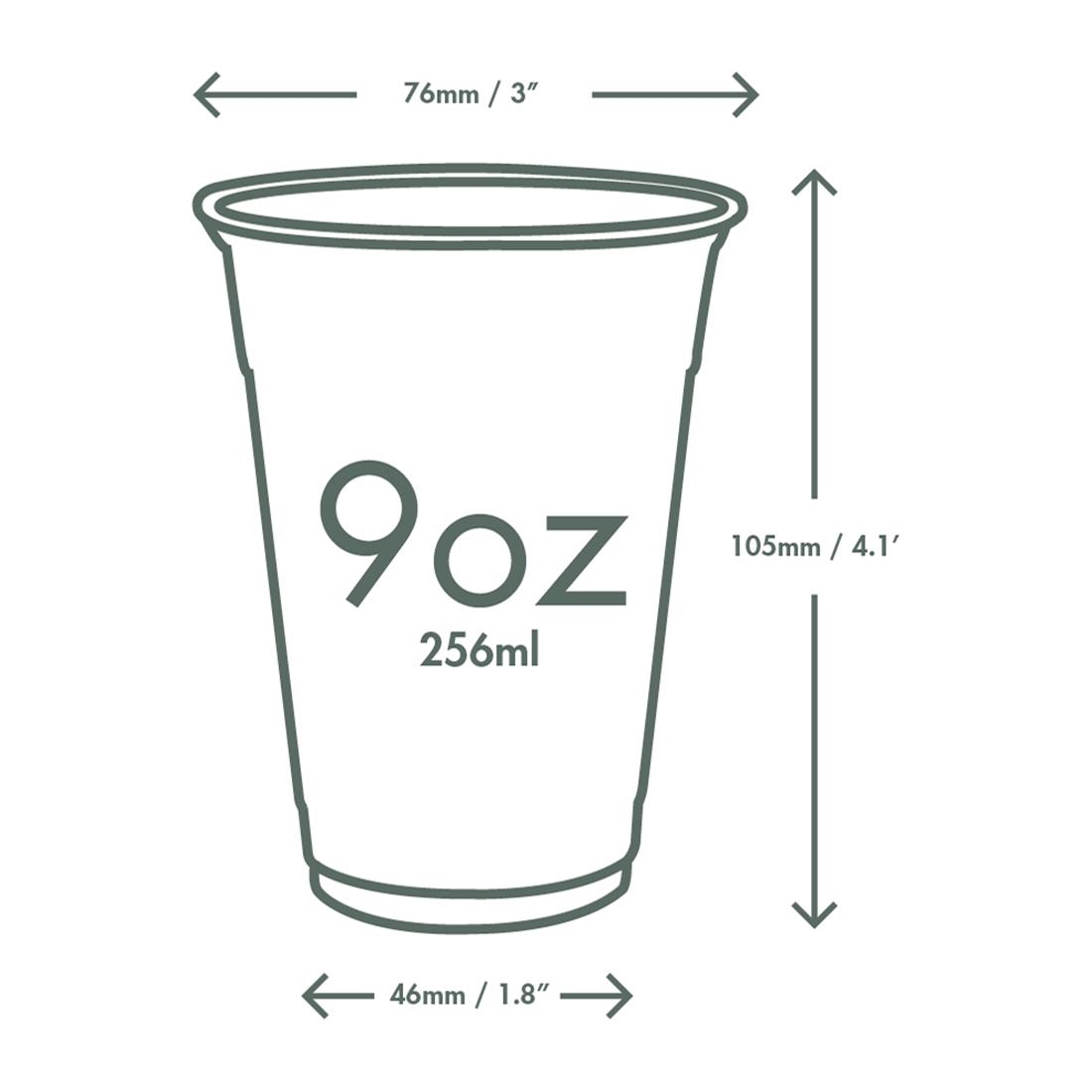 Vegware PLA Cold Cups 76-Series 256ml 1000 Pack (JK429)