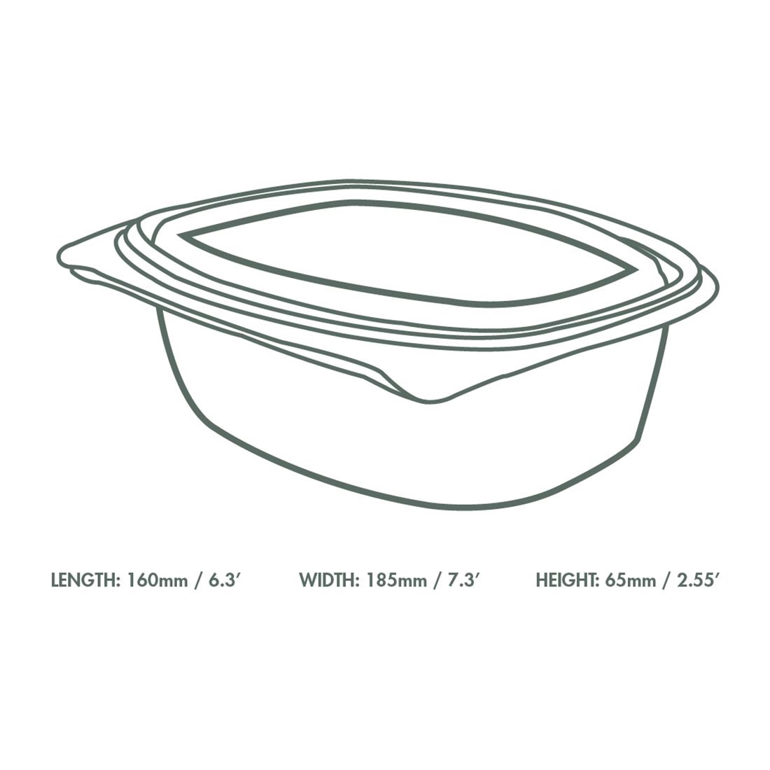 Vegware PLA Hinged Deli Containers 32oz 200 Pack (JK430)