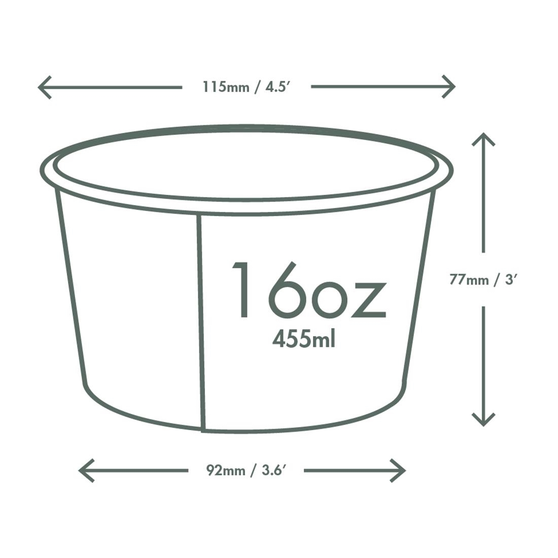 Vegware Soup Containers Green Tree 115-Series 455ml 500 Pack (JK431)