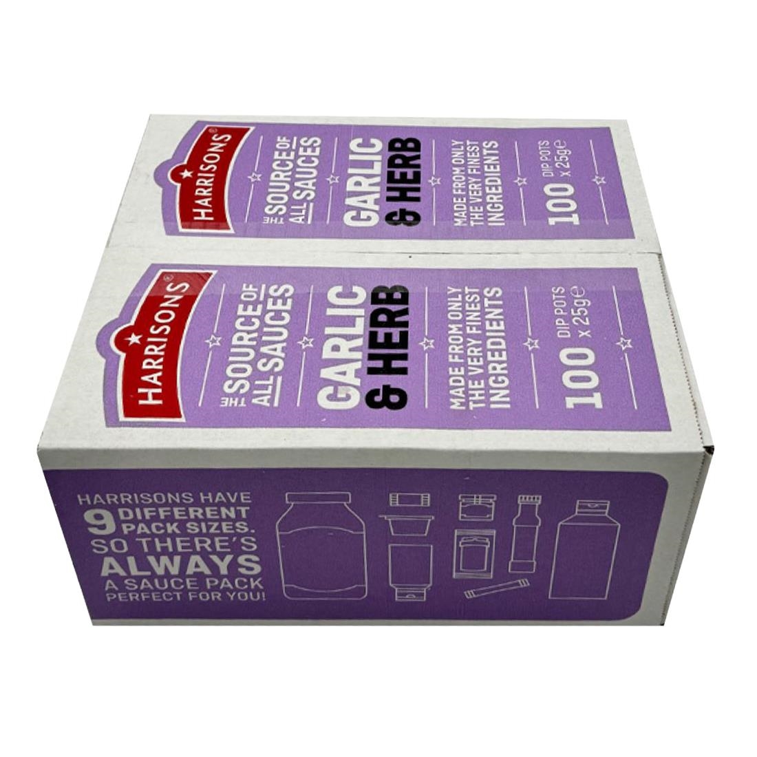 Harrisons Garlic and Herb Dip Pots 25g 100 Pack (JK445)