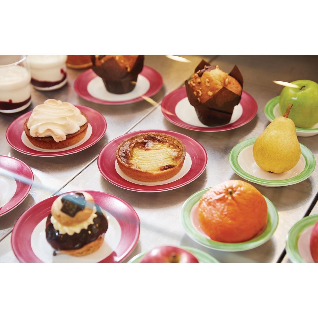 Arcoroc Brush Dessert Plates Green 195mm 12 Pack (JK559)