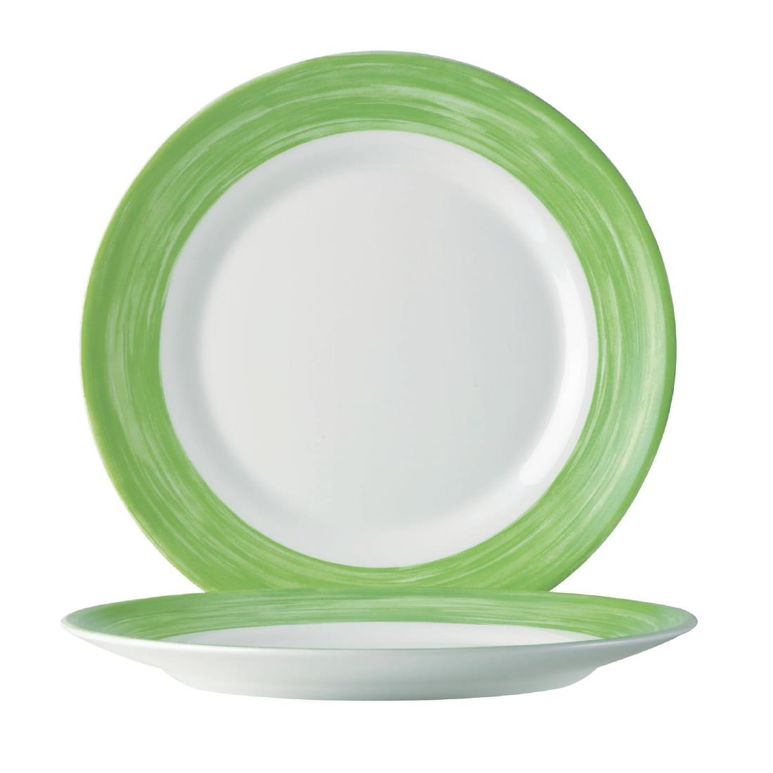 Arcoroc Brush Dessert Plates Green 195mm 12 Pack (JK559)