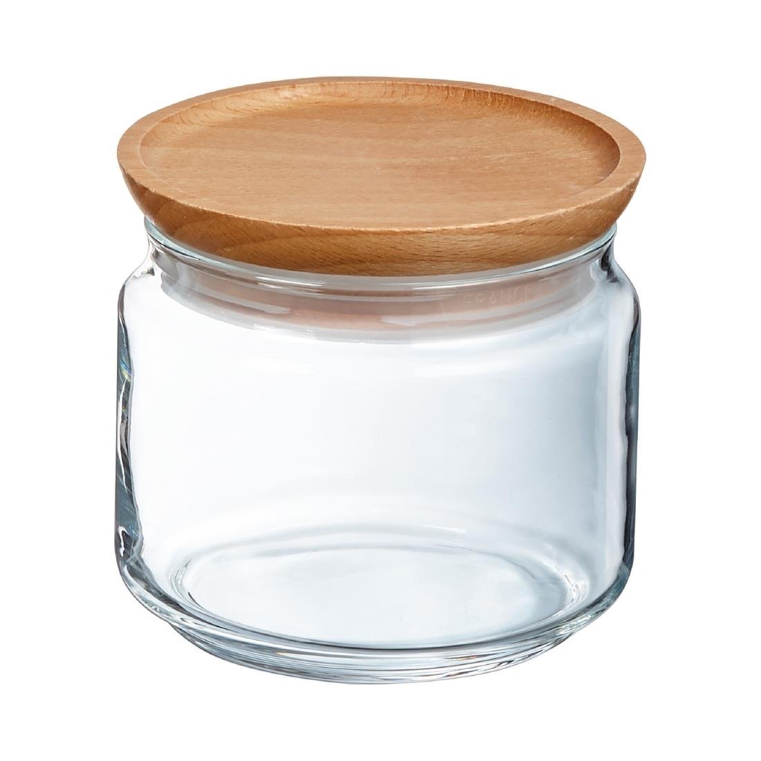 Luminarc Pure Jars and Wood Lids 500ml 6 Pack (JK610)