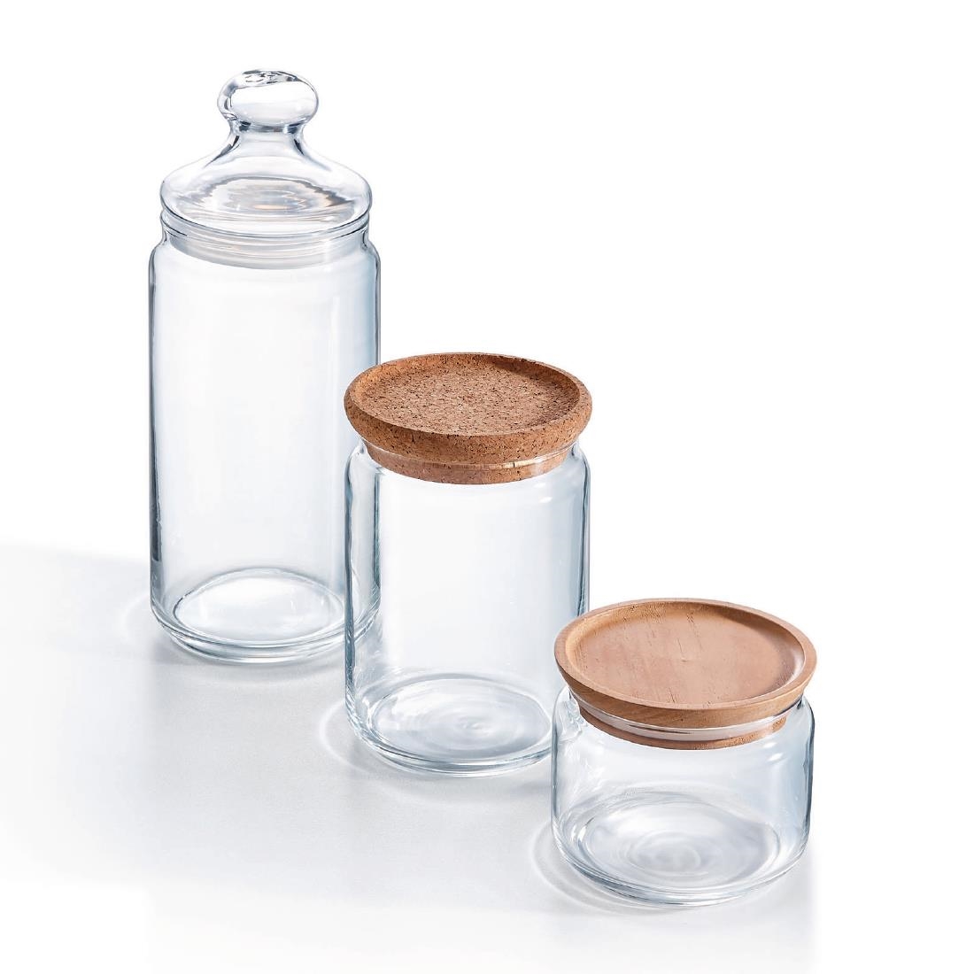 Luminarc Pure Jars and Wood Lids 500ml 6 Pack (JK610)