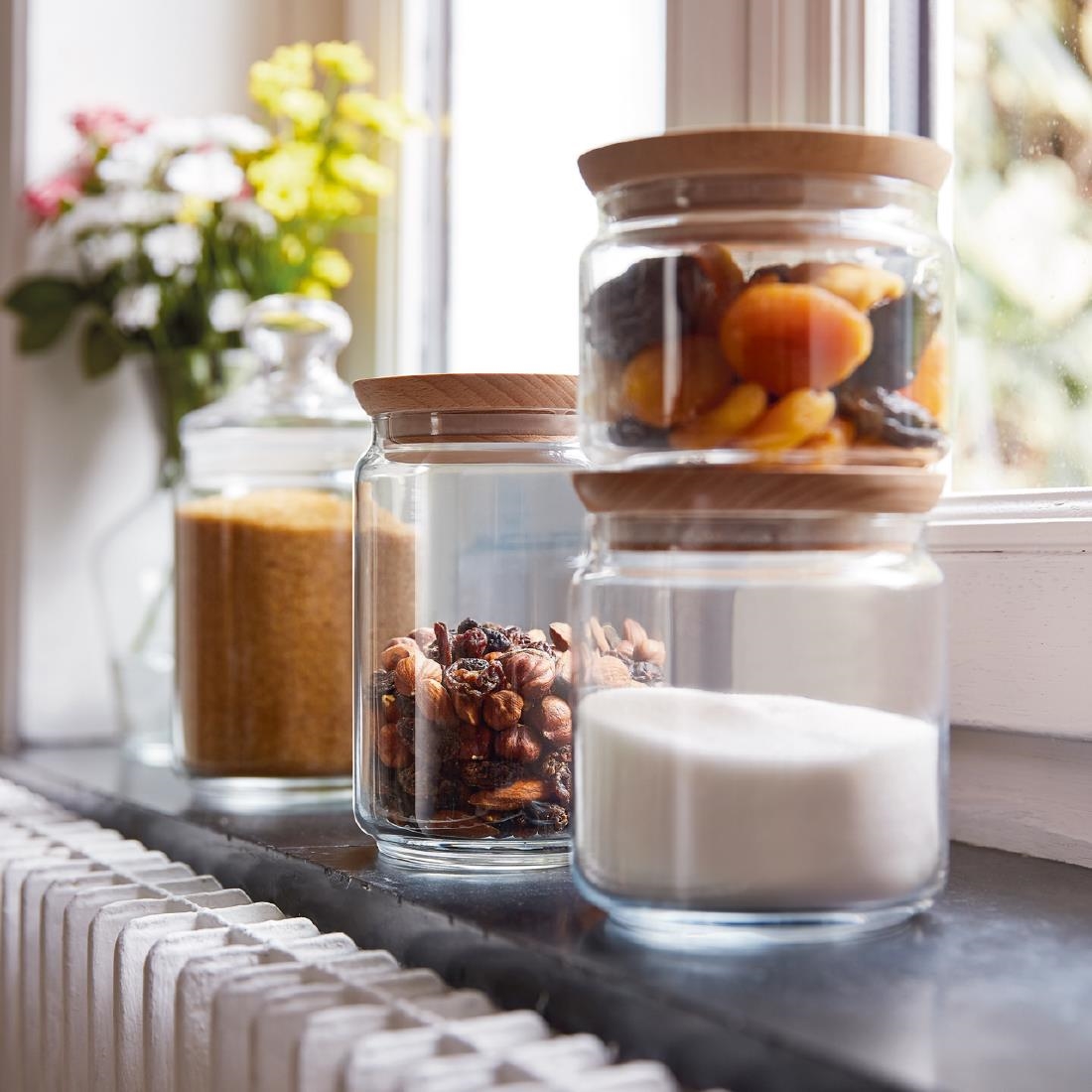 Luminarc Pure Jars and Wood Lids 500ml 6 Pack (JK610)