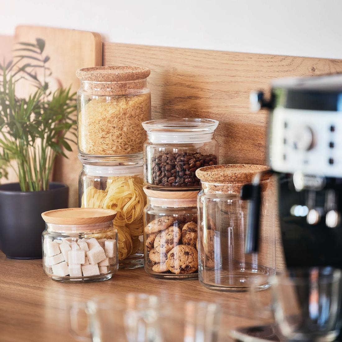 Luminarc Pure Jars and Wood Lids 500ml 6 Pack (JK610)