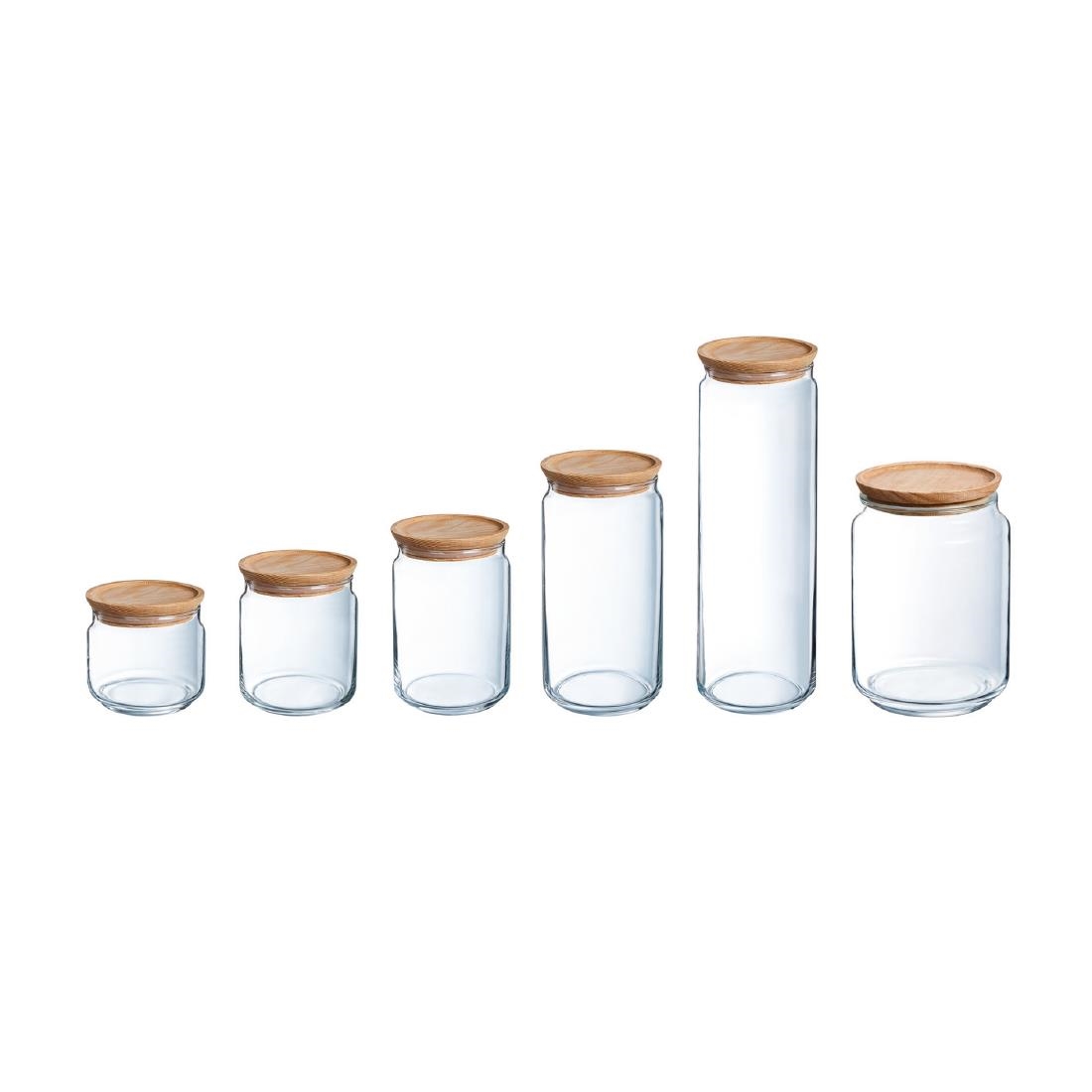 Luminarc Pure Jars and Wood Lids 500ml 6 Pack (JK610)
