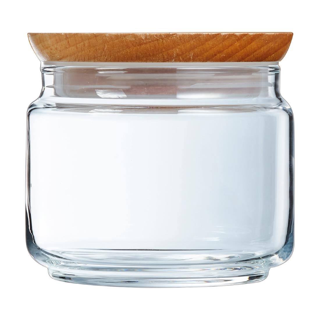 Luminarc Pure Jars and Wood Lids 500ml 6 Pack (JK610)