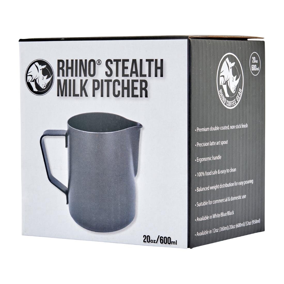 Rhino Stealth Milk Pitcher Black 600ml (JK725)