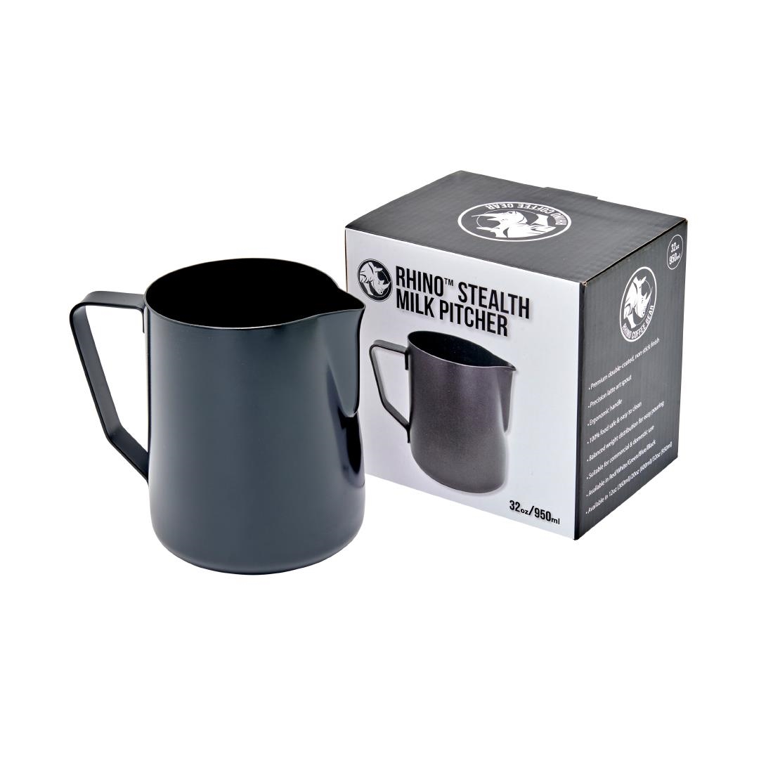Rhino Stealth Milk Pitcher 1Ltr Black (JK726)