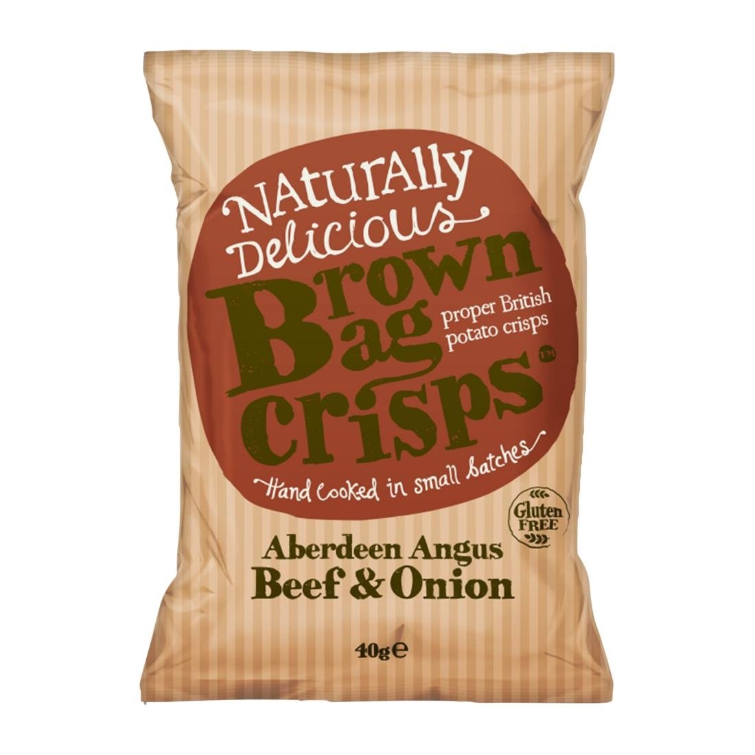 Brown Bag Crisps Aberdeen Angus Beef and Onion 40g 20 Pack (KA529)