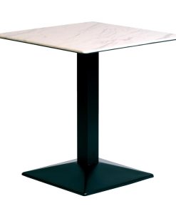 Turin Metal Base 700mm Square Dining Table with Laminate Top in Marble (CZ814)
