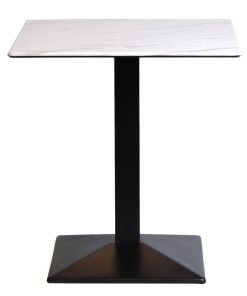Turin Metal Base 700mm Square Dining Table with Laminate Top in Marble (CZ814)
