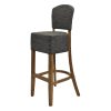 Hanoi Bar Chair in Weathered Oak with Shetland Smoke Seatpad (HP786)