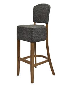 Hanoi Bar Chair in Weathered Oak with Shetland Smoke Seatpad (HP786)