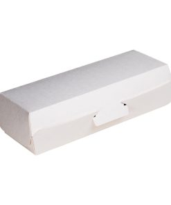Notpla 8x3 Clamshell Hot Dog Boxes White 250 Pack (HW505)