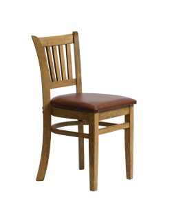Manhattan Dining Chairs in Weathered Oak with Bison Espresso Seat 2 Pack (HX814)