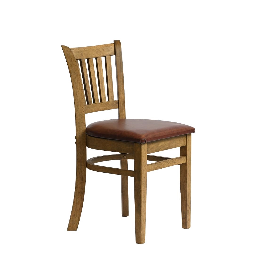 Manhattan Dining Chairs in Weathered Oak with Bison Espresso Seat 2 Pack (HX814)