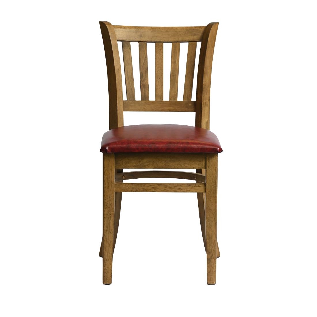 Manhattan Dining Chairs in Weathered Oak with Bison Bordeaux Seat 2 Pack (HX816)