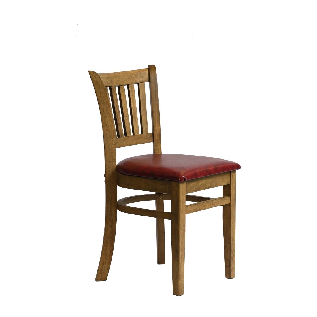 Manhattan Dining Chairs in Weathered Oak with Bison Bordeaux Seat 2 Pack (HX816)