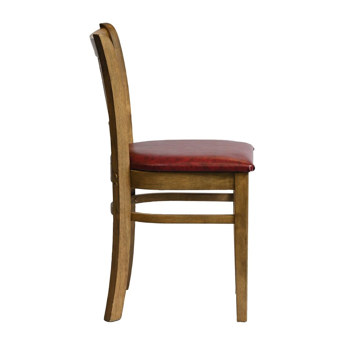 Manhattan Dining Chairs in Weathered Oak with Bison Bordeaux Seat 2 Pack (HX816)