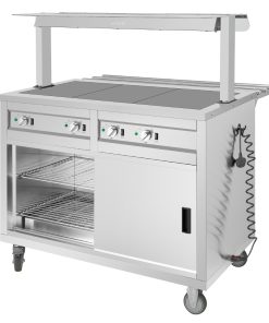 Buffalo Mobile Servery with Solid Heated Top 3x 1-1 GN (JB186)