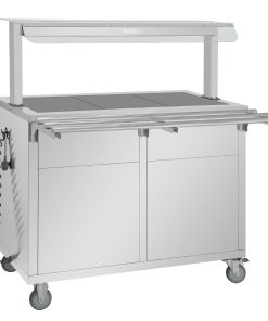 Buffalo Mobile Servery with Solid Heated Top 3x 1-1 GN (JB186)