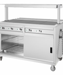Buffalo Mobile Servery with Solid Heated Top 4x 1-1 GN (JB187)