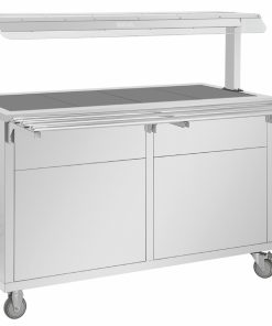 Buffalo Mobile Servery with Solid Heated Top 4x 1-1 GN (JB187)