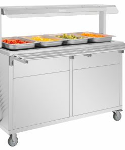 Buffalo Mobile Servery with Solid Heated Top 4x 1-1 GN (JB187)