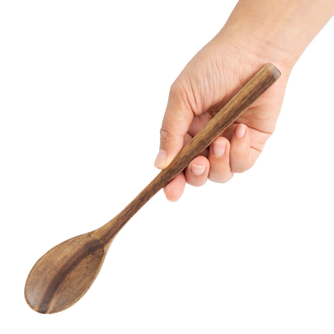 Olympia Miso Acacia Wood Ramen and Pho Spoon - 240mm Box 6 (JK311)