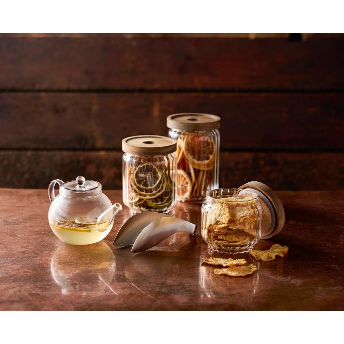 ARTBAR Condiment Jars and Wooden Lids 650ml 12 Pack (JK842)